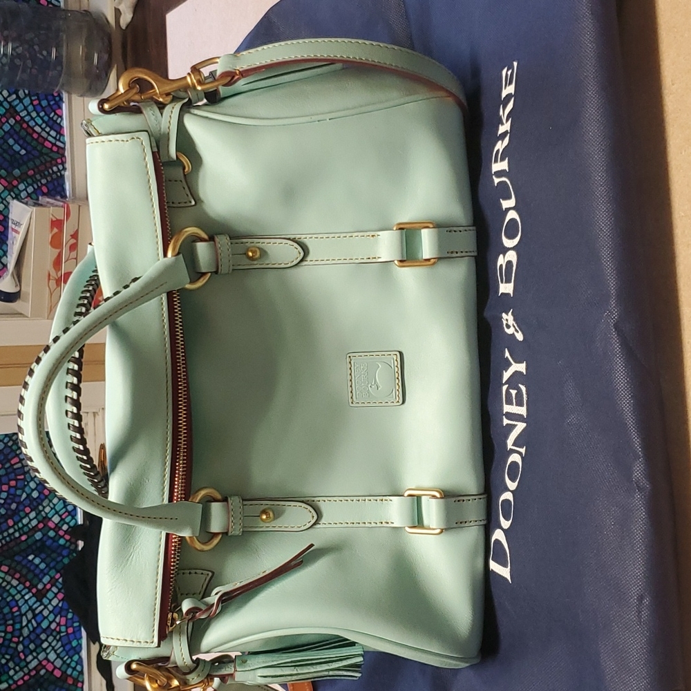 Dooney & Bourke Aqua Florentine Leather Large Bag